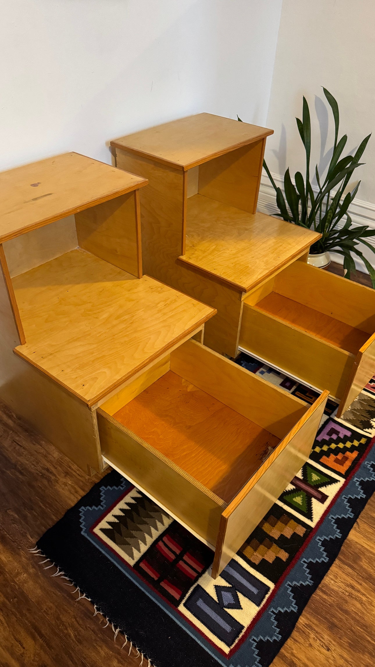 Vintage Plywood MCM Nightstands
