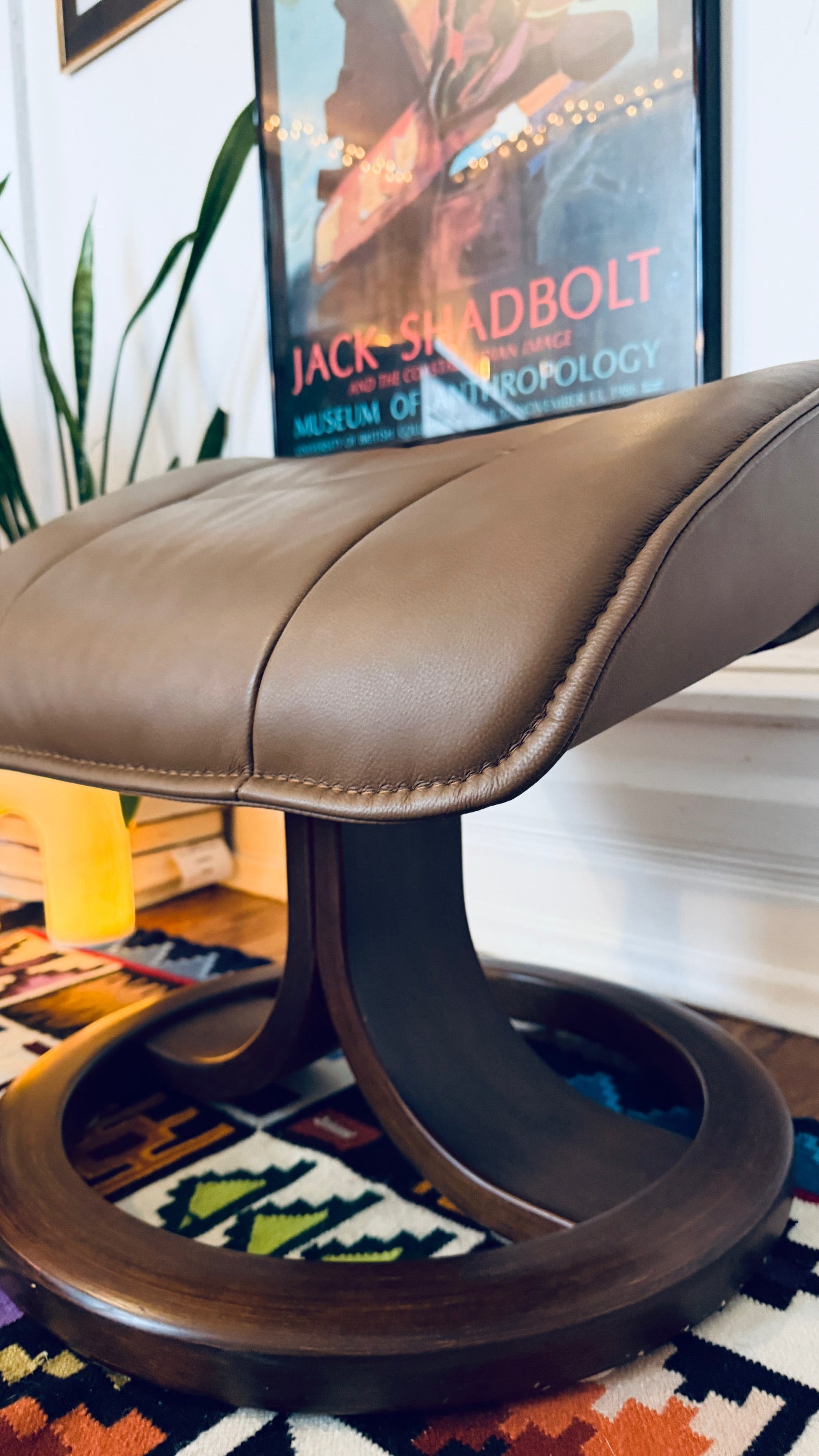 Stressless Style Leather Ottoman