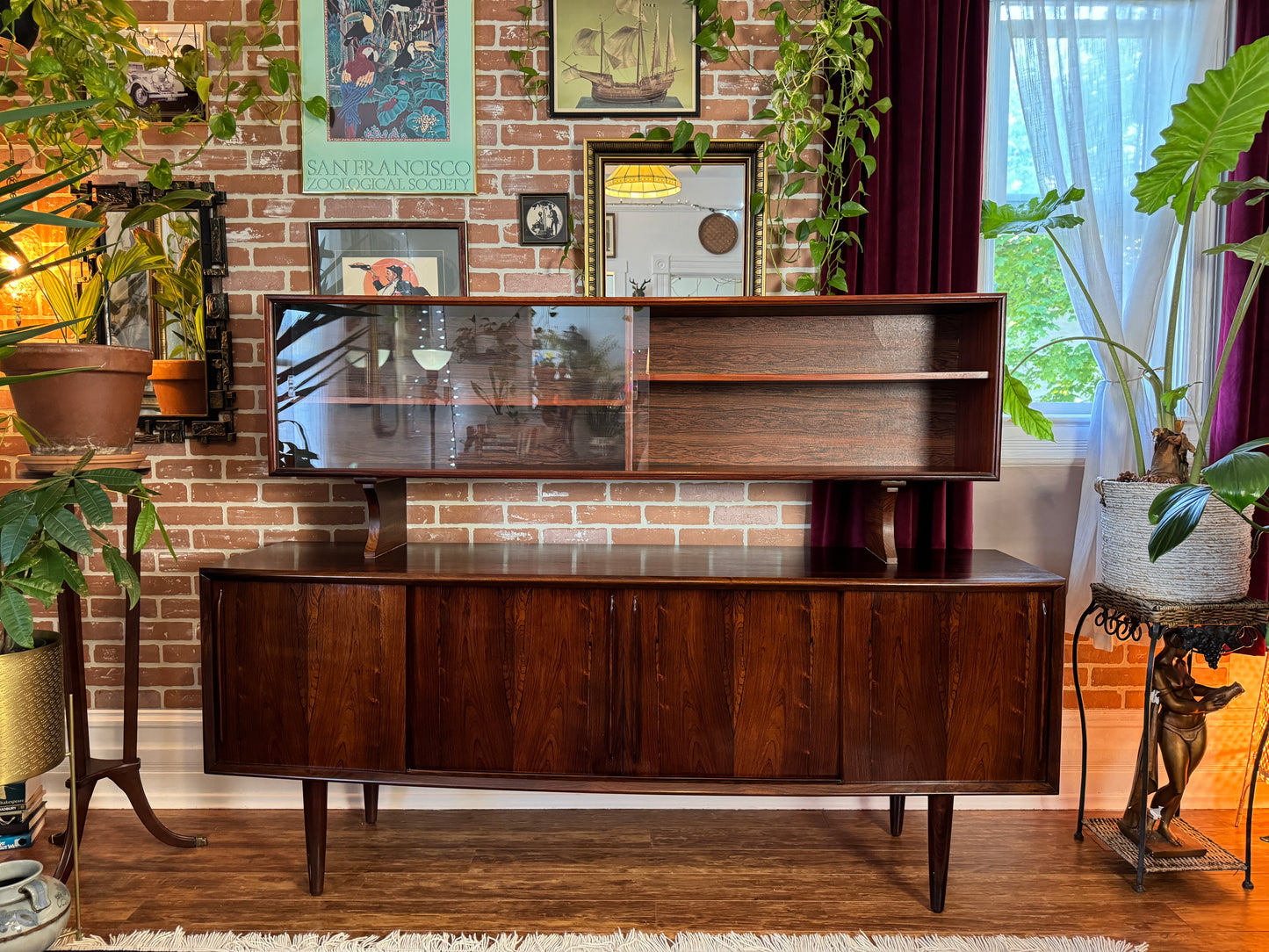 Vintage Danish Rosewood Sideboard & Hutch