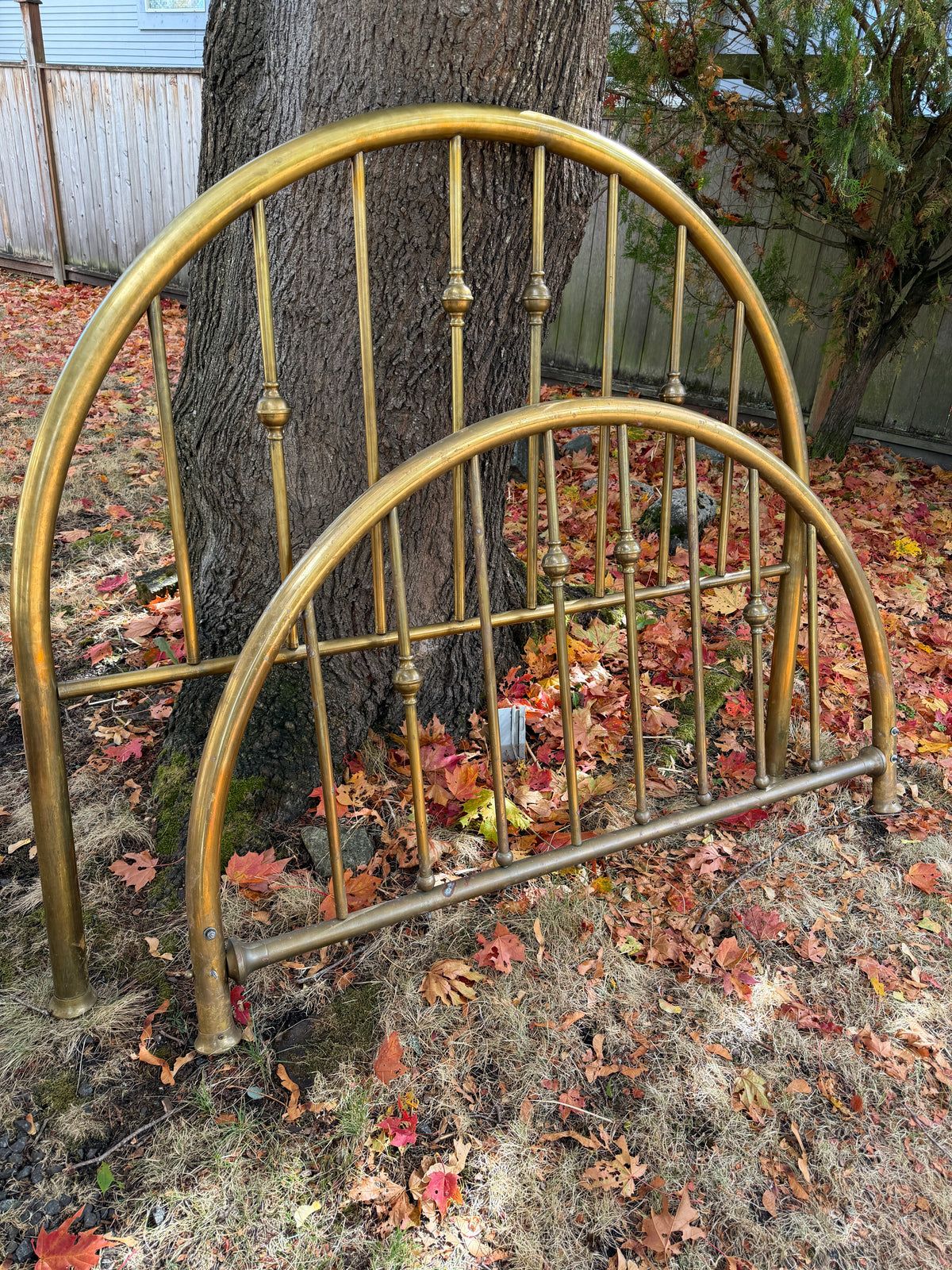 Vintage Brass Queen Size Bed Headboard & footboard