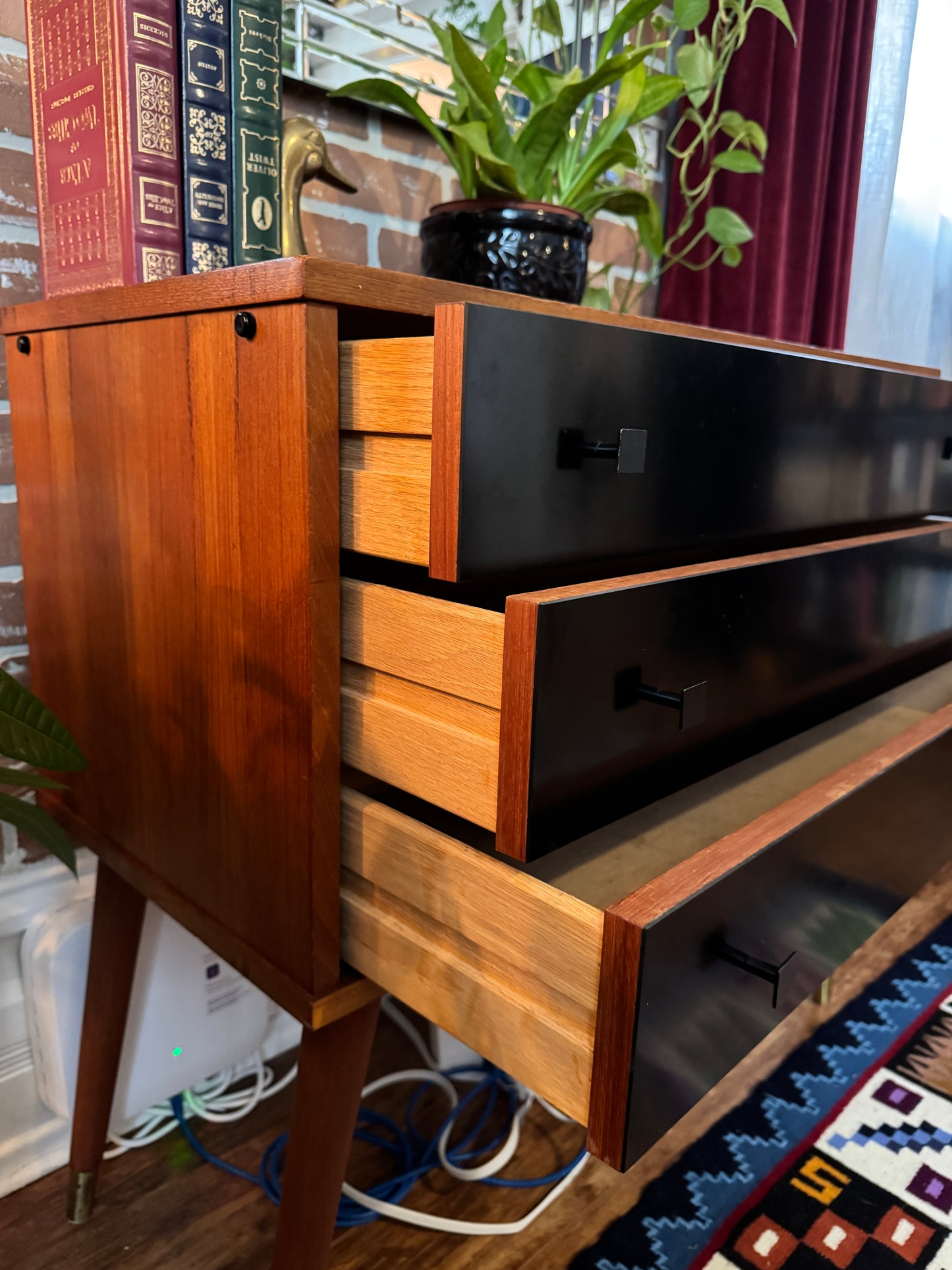 Vintage Two Tone Teak Dresser