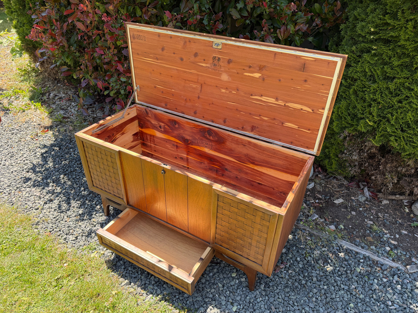 Vintage Walnut Wood Cedar Chest