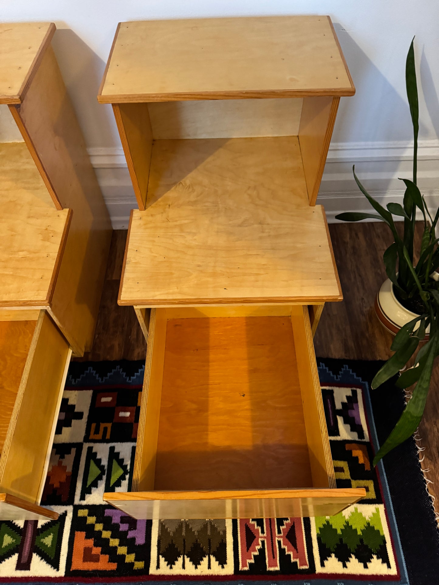 Vintage Plywood MCM Nightstands