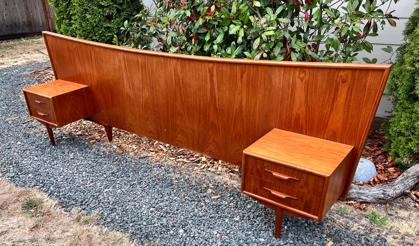 The Hakon Teak Headboard & Nightstands