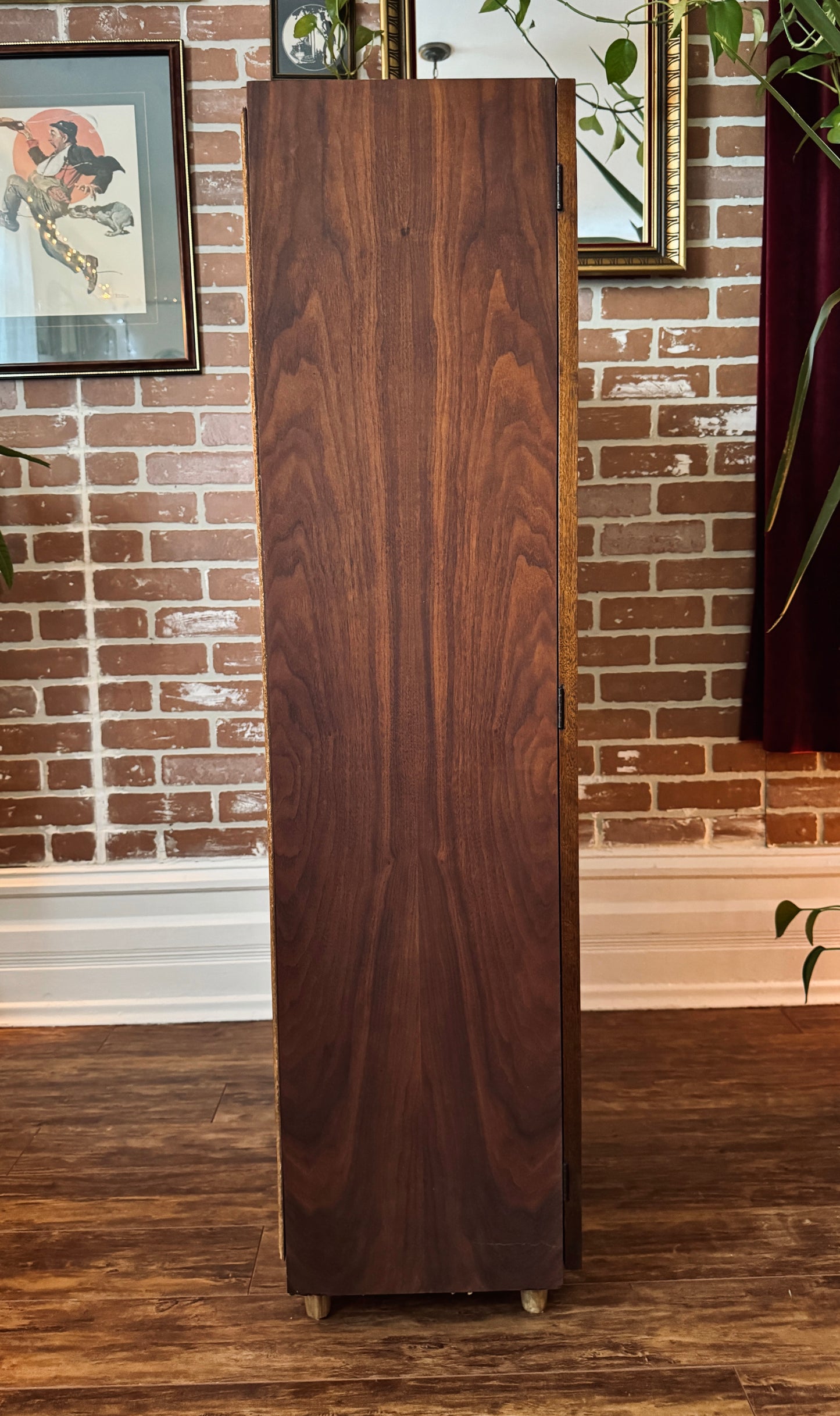 Vintage Walnut Bookcase Cabinet