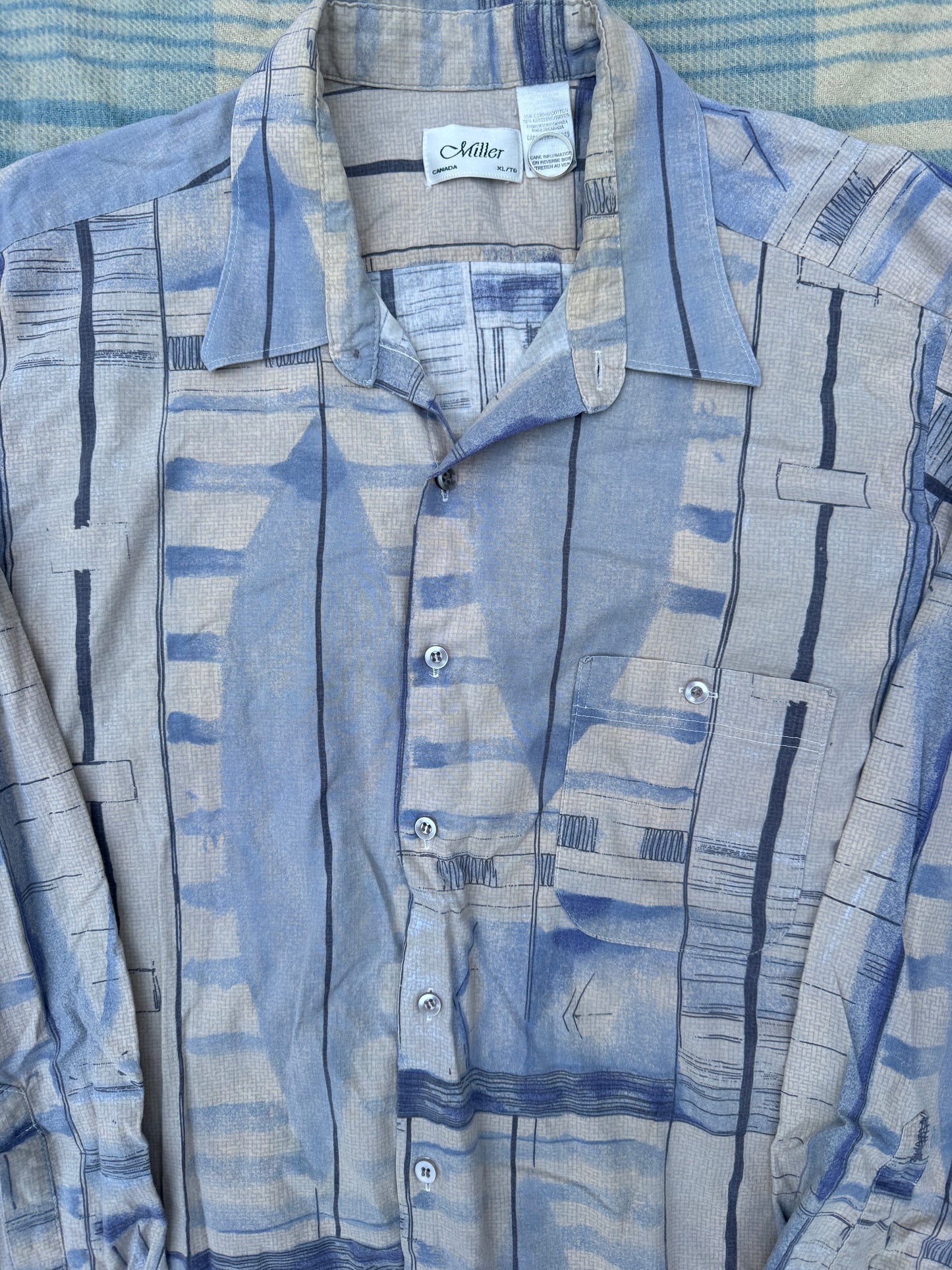 Vintage 90s Rayon Blend Button Up Shirt