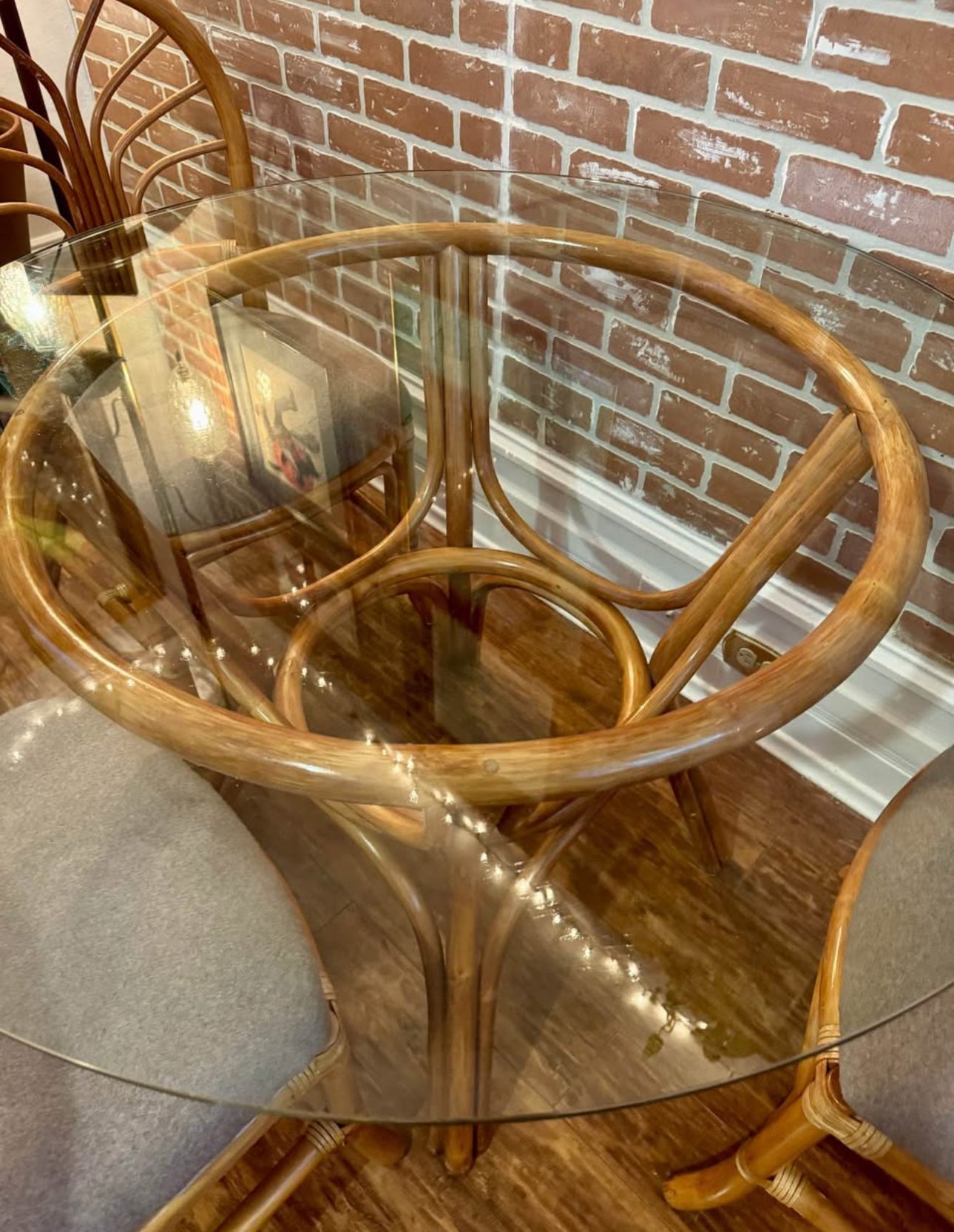 Vintage Rattan 4 Piece Dining Set