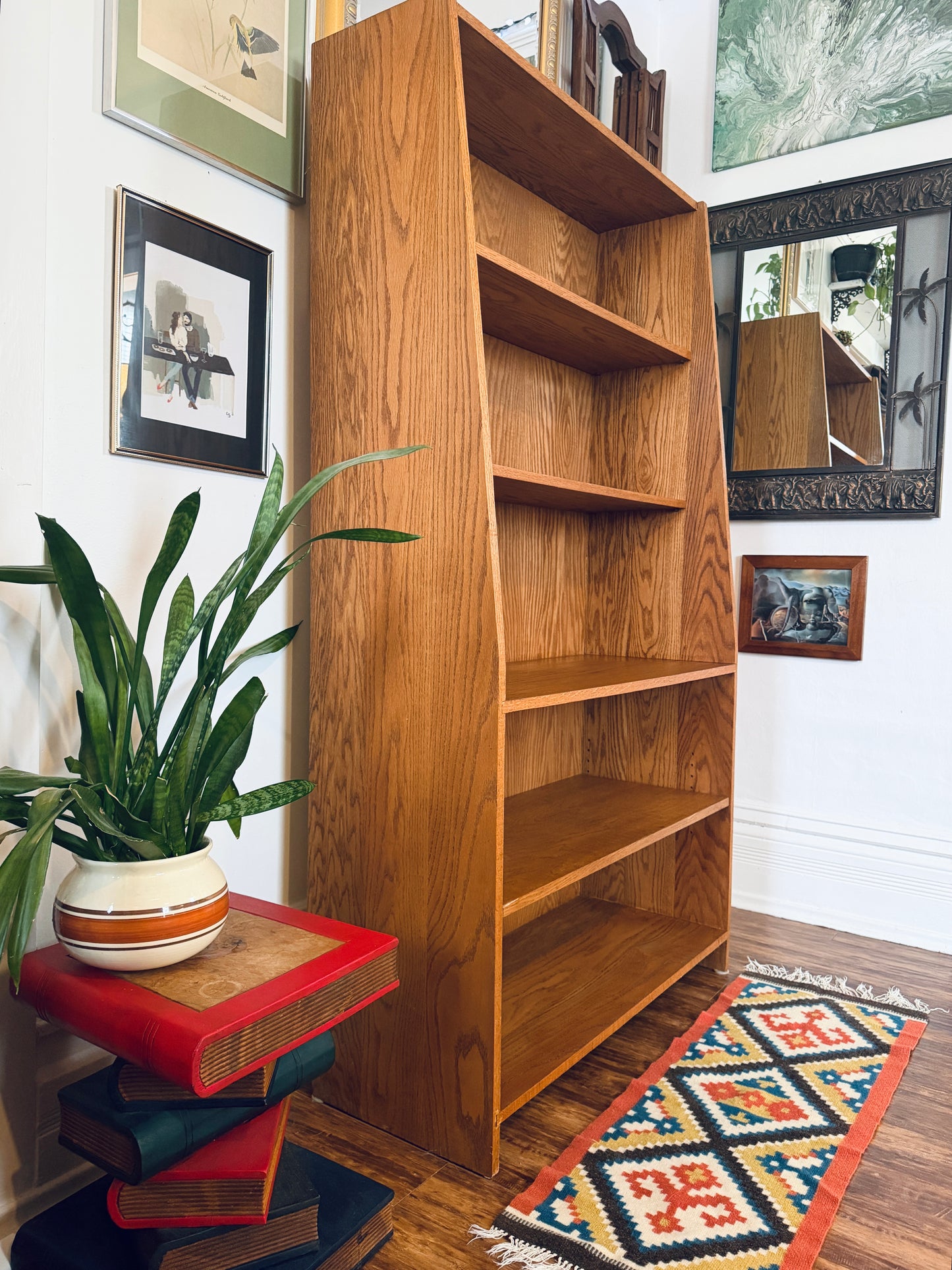 Vintage Solid Oak Bookshelf
