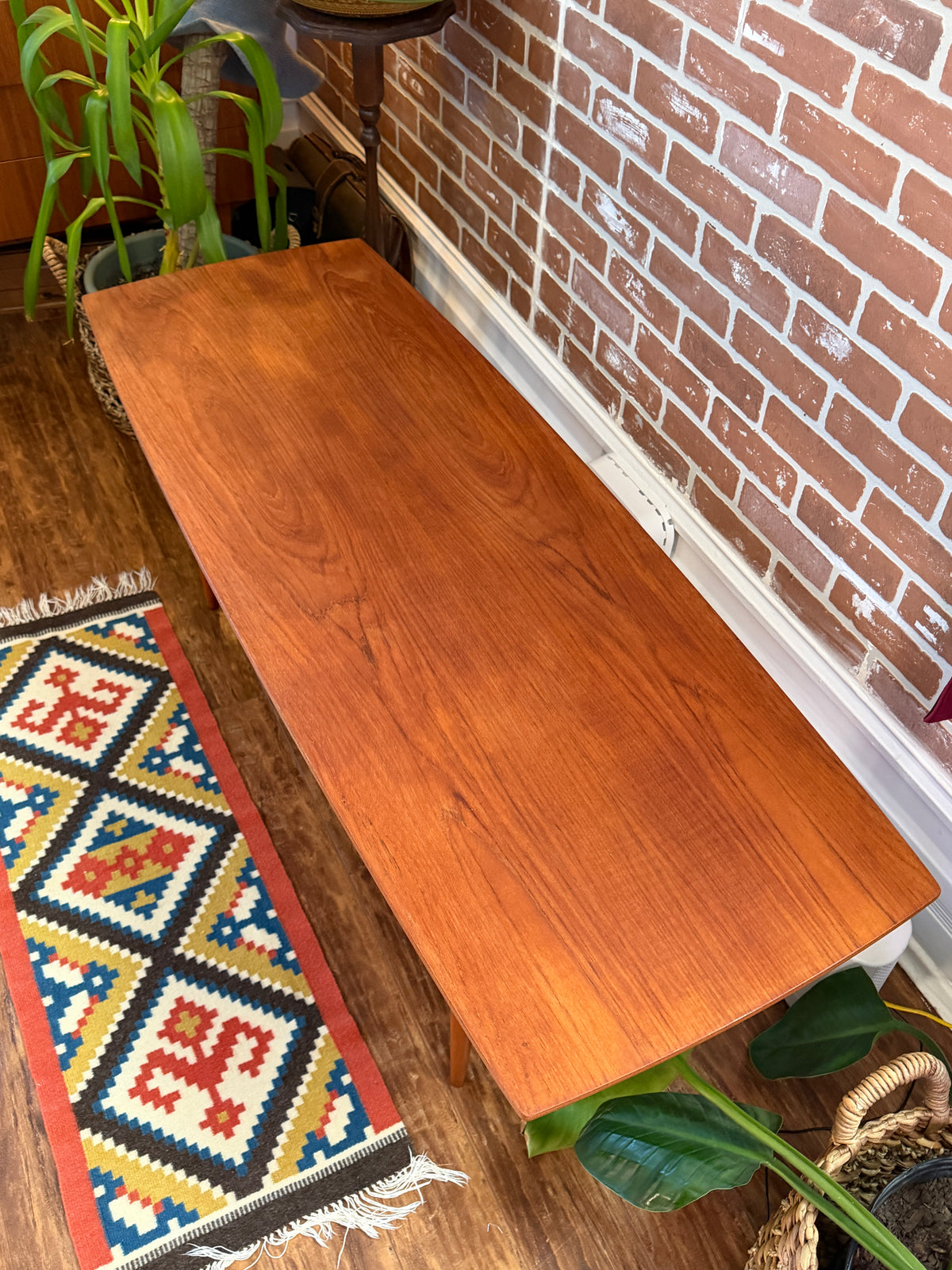 Vintage Teak Surfboard Style Coffee Table