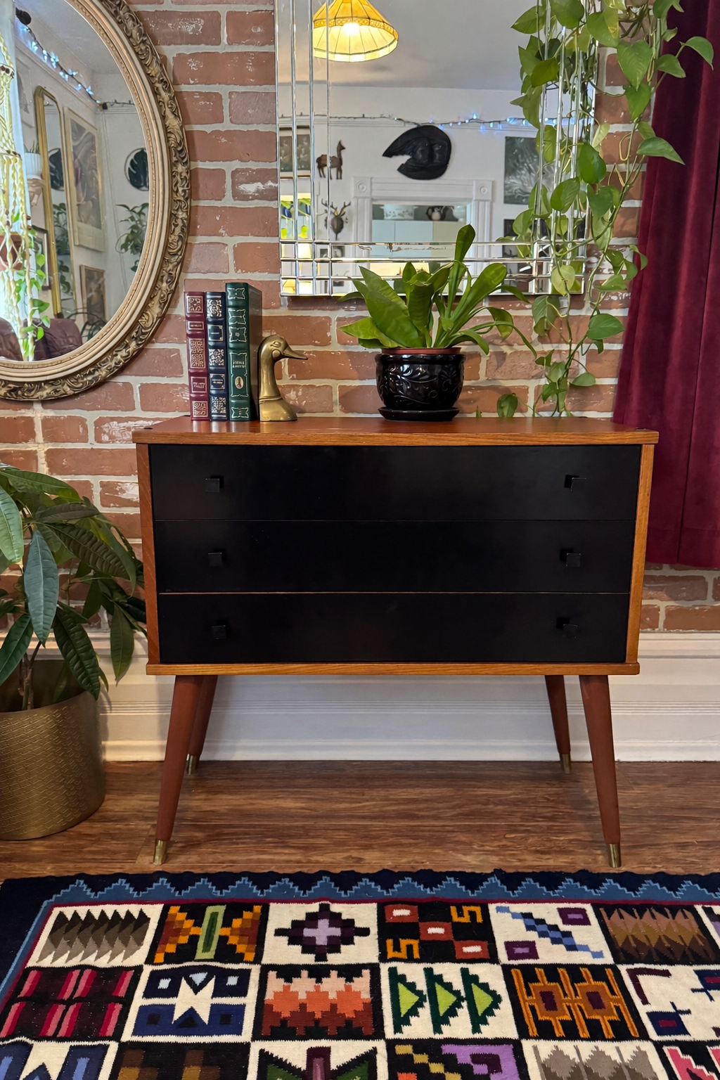 Vintage Two Tone Teak Dresser