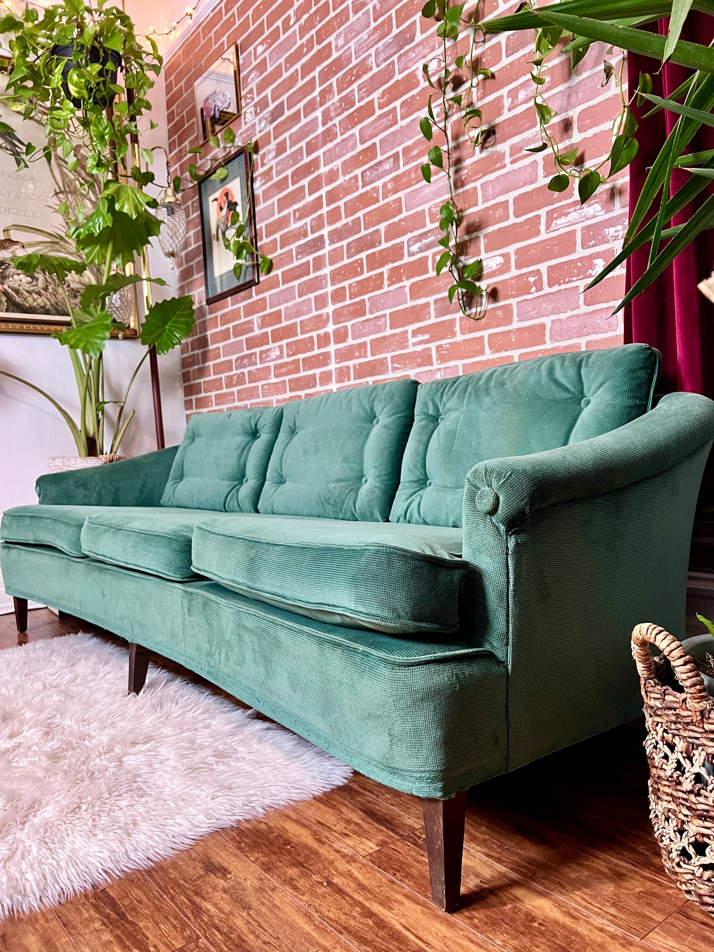 The Viridian Velvet Sofa