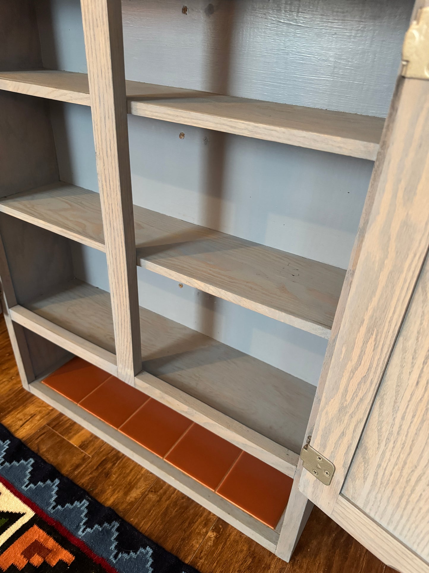 Vintage Blue Solid Wood Cabinet