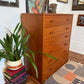 Vintage Teak 6 Drawer Dresser