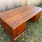 Vintage Walnut Wood Large Executive Office Desk