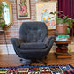 Vintage Egg Style Armchair & Ottoman