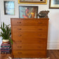 Vintage Teak 6 Drawer Dresser