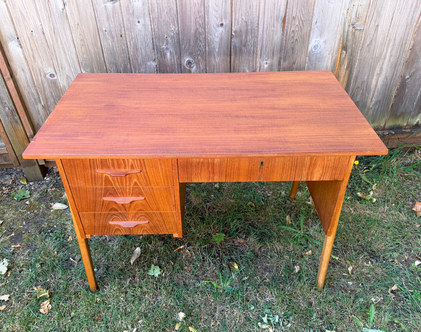 Vintage 4 Drawer Teak Desk