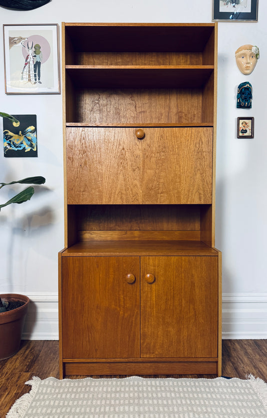 Vintage Teak Bar Cabinet w/ Shelves