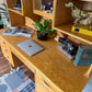 Vintage MCM Style Oak Desk & Hutch