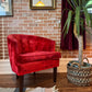 1960s Red Velvet Kroehler Armchairs