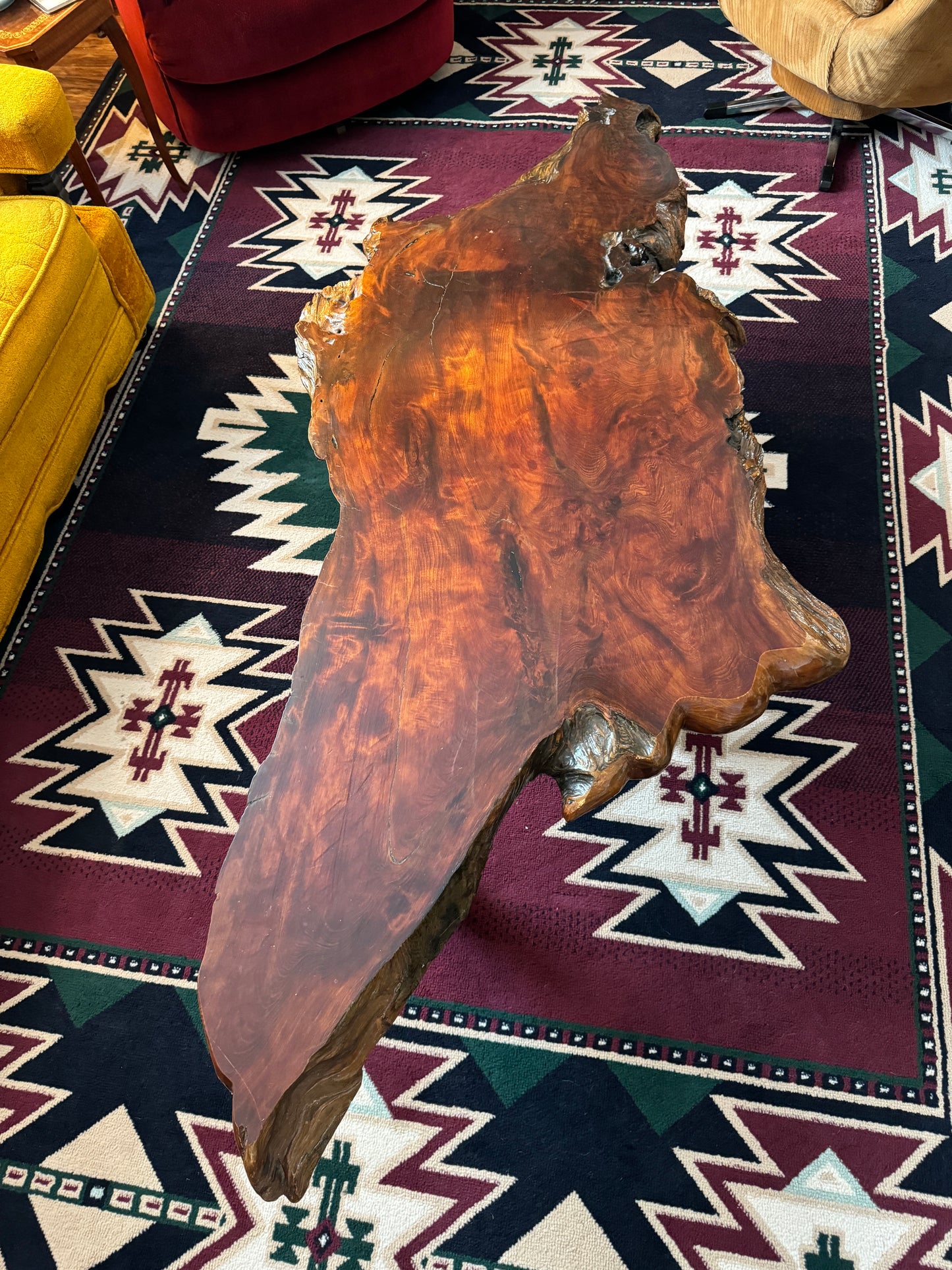 Vintage Live Edge Solid Wood Coffee Table