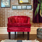 1960s Red Velvet Kroehler Armchairs