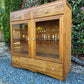 Vintage Wood Glass Door Cabinet