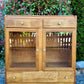 Vintage Wood Glass Door Cabinet