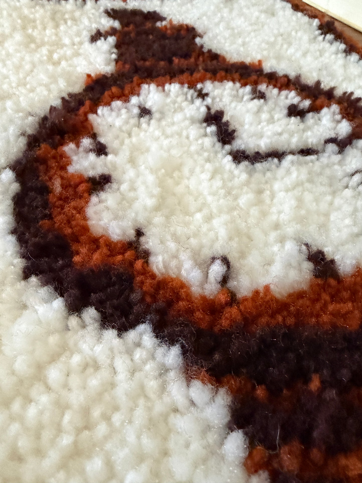 Vintage MCM Latch Hook Rug