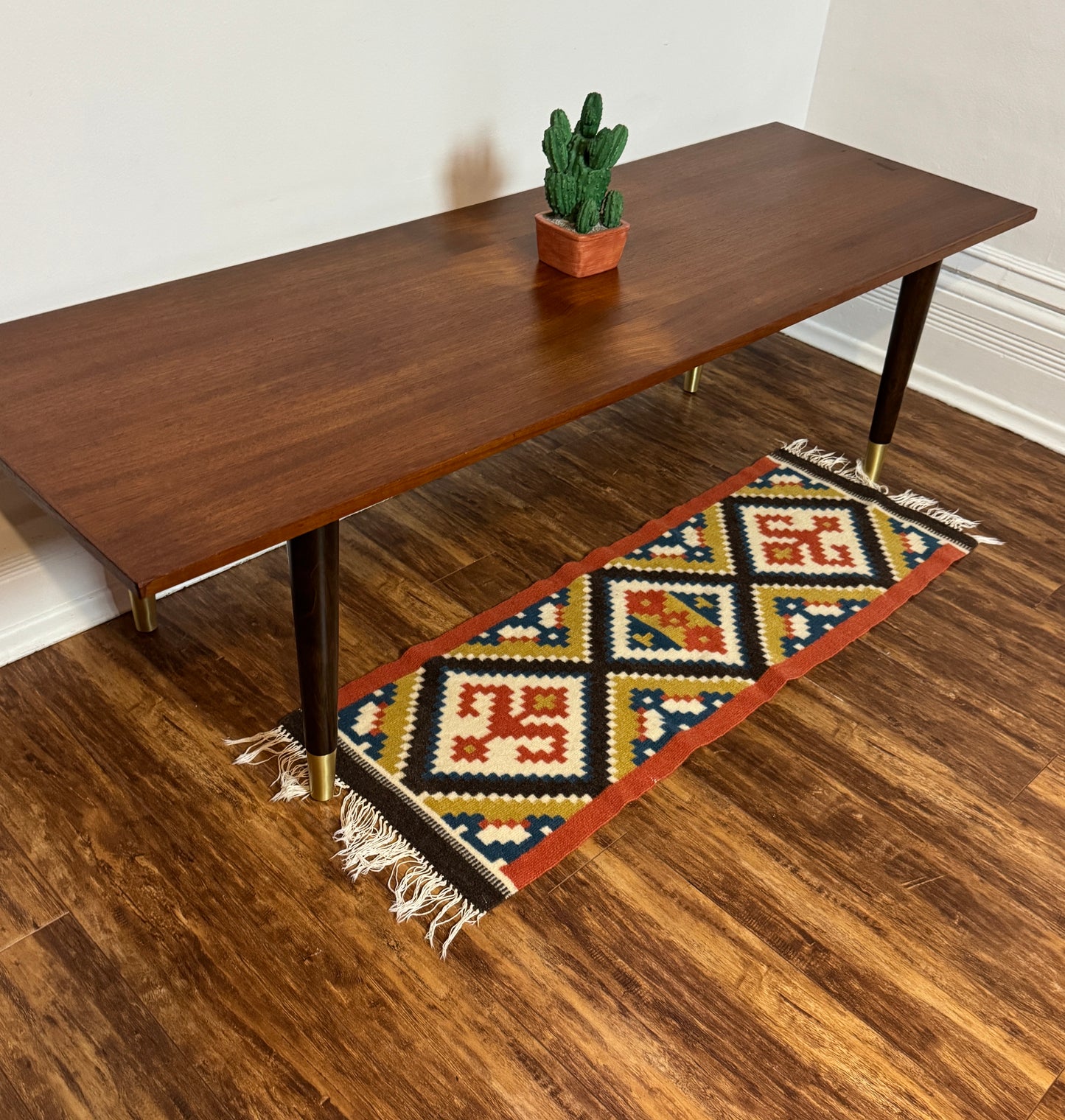 Vintage Teak Coffee Table | Mid-Century Modern Scandinavian Design | 60” Long