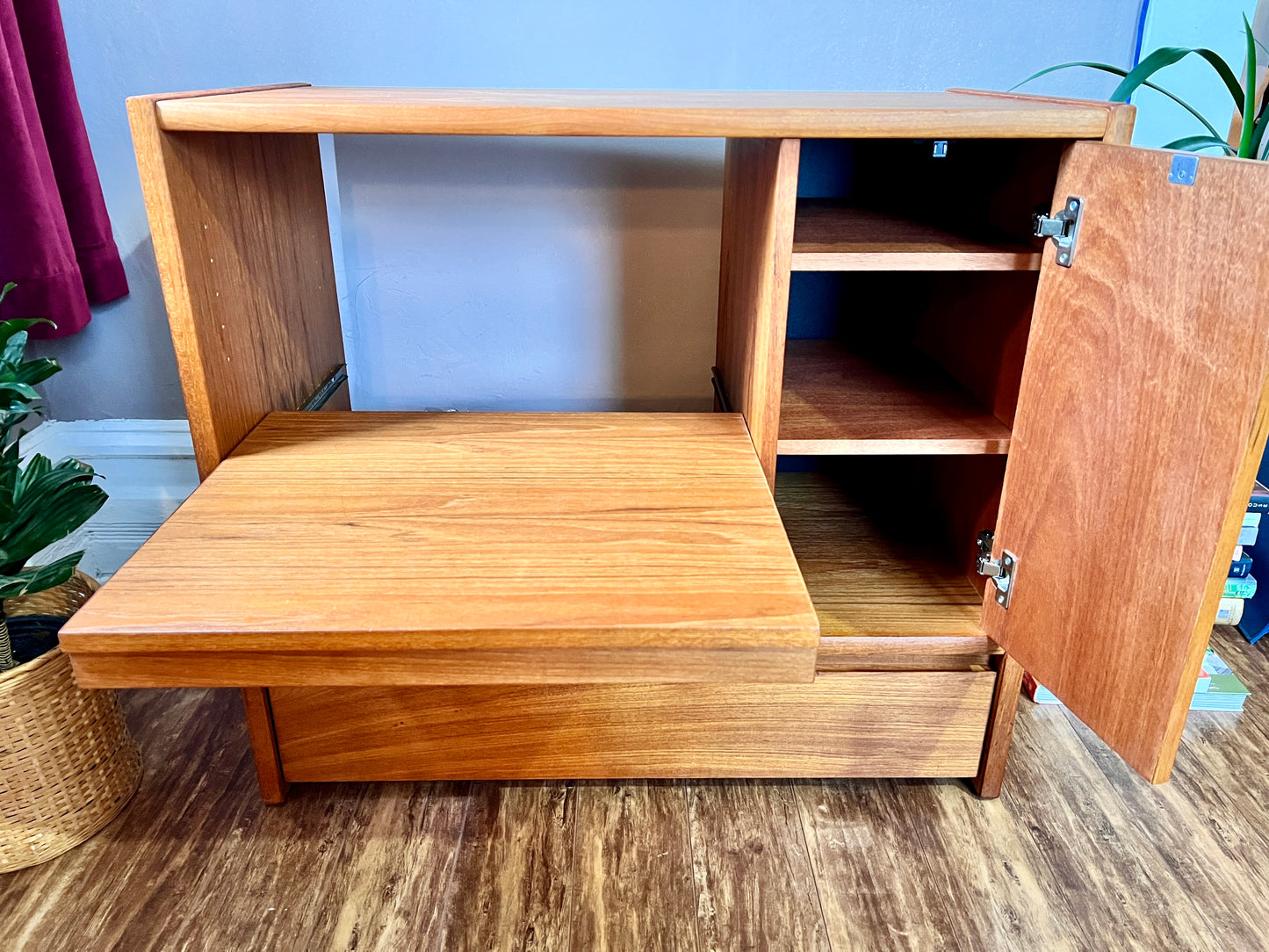 Vintage Teak Stereo Cabinet
