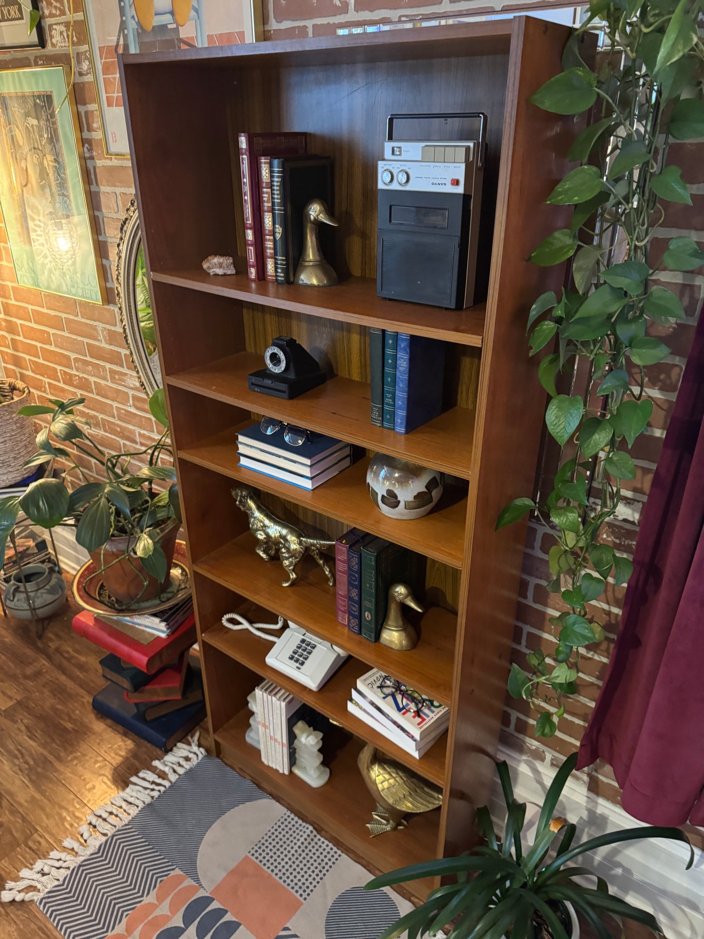 Vintage Teak Adjustable Bookshelf