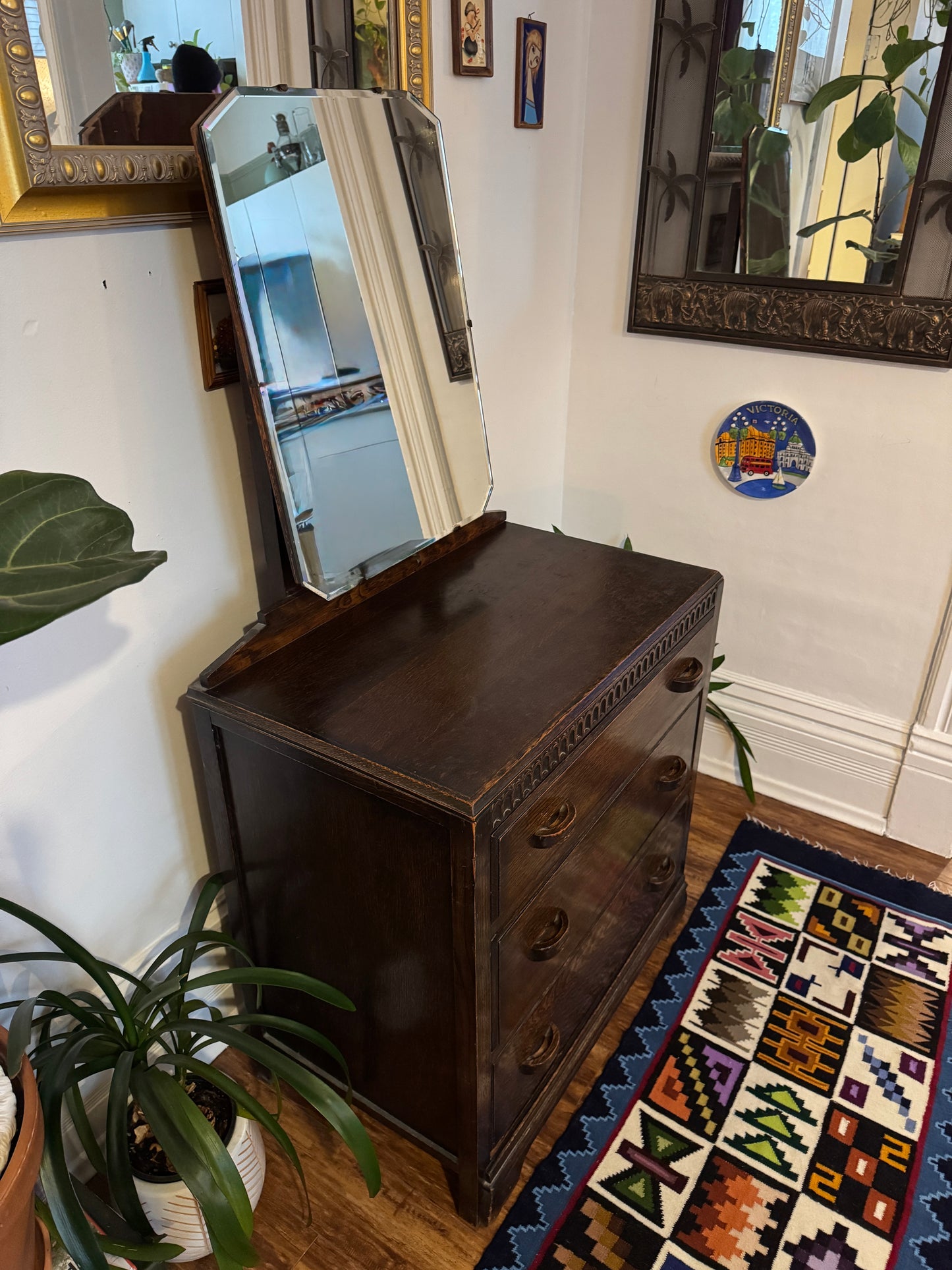 Vintage Arts & Crafts Solid Oak Dresser
