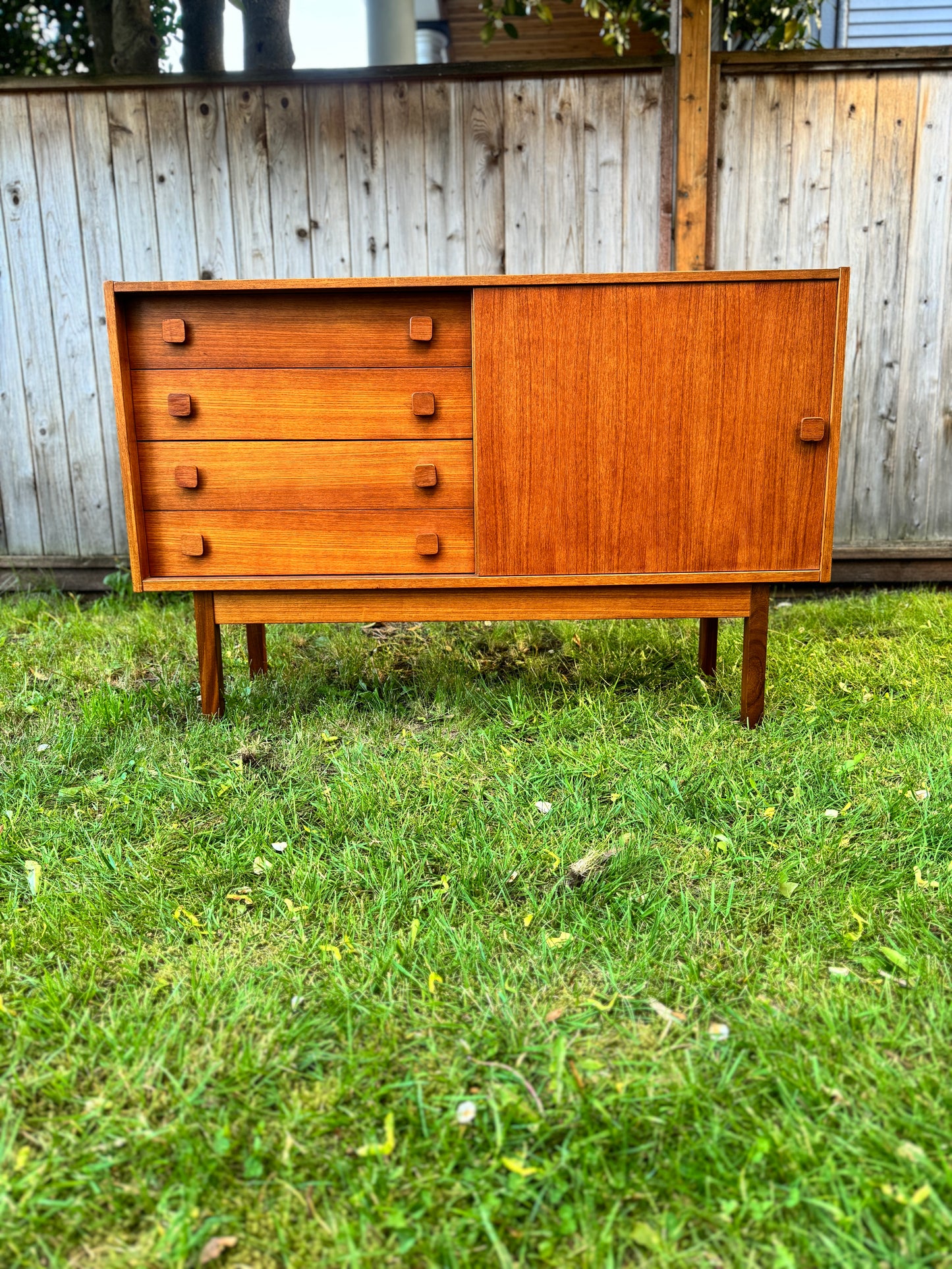 Vintage Domino Mobler Compact Teak Credenza