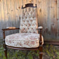 Vintage Floral Tufted Highback Armchair