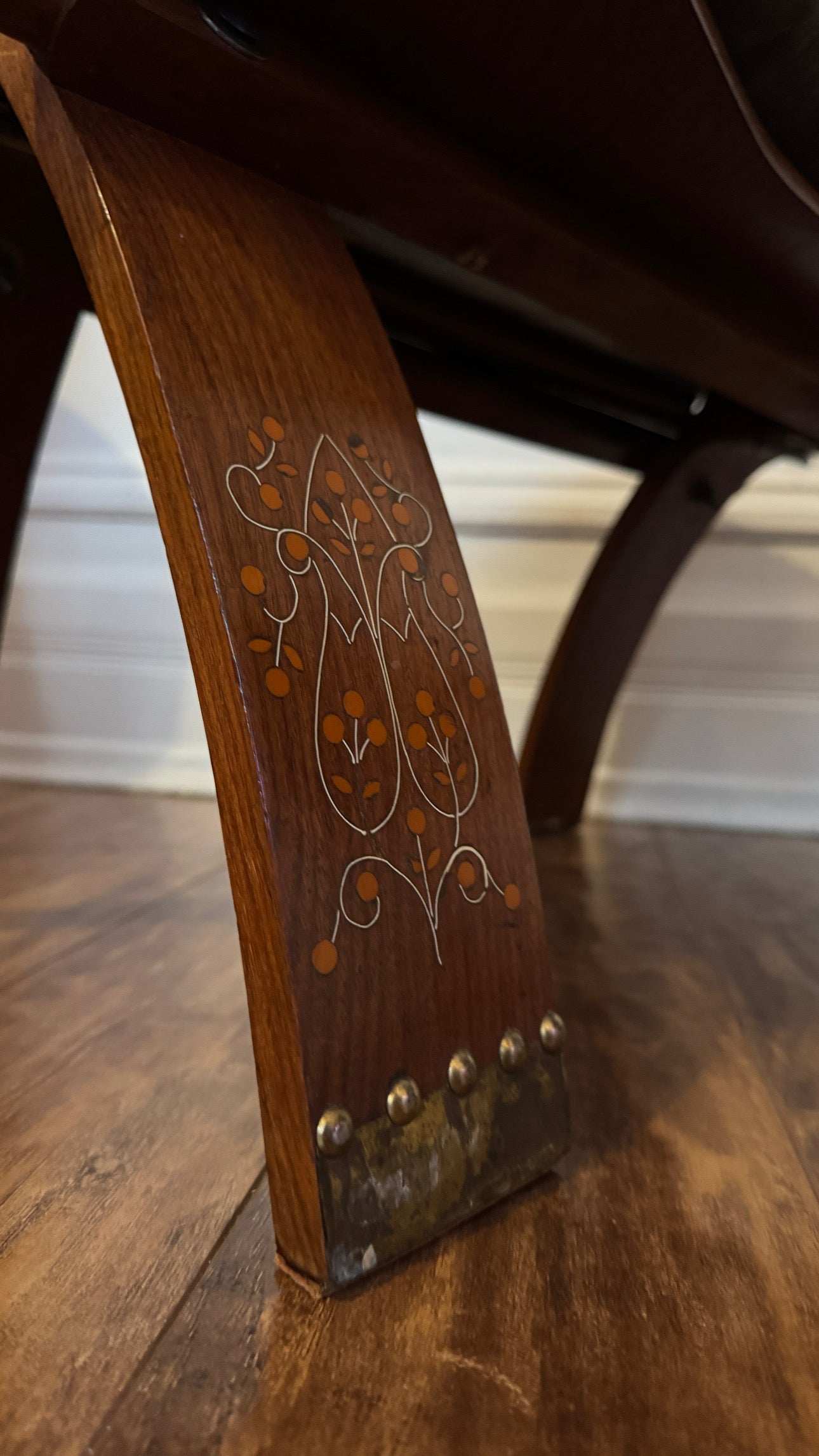 Vintage Hand-Carved Camel Saddle Stools / Ottoman Pair – Solid Wood + Animal Hide