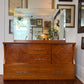 Vintage Walnut Wood 8 Drawer Dresser