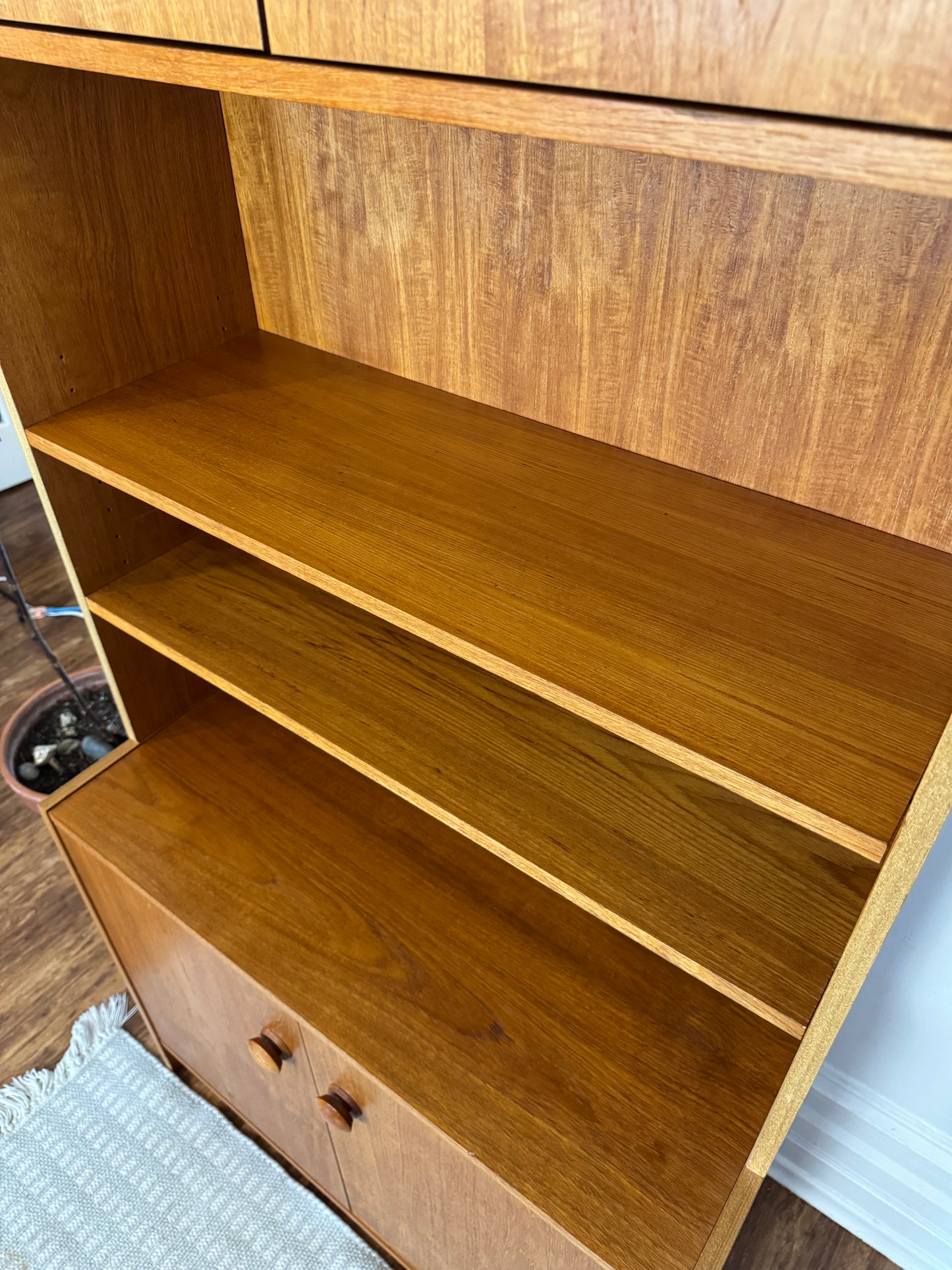 Vintage Teak 2 Cabinet Bookshelf