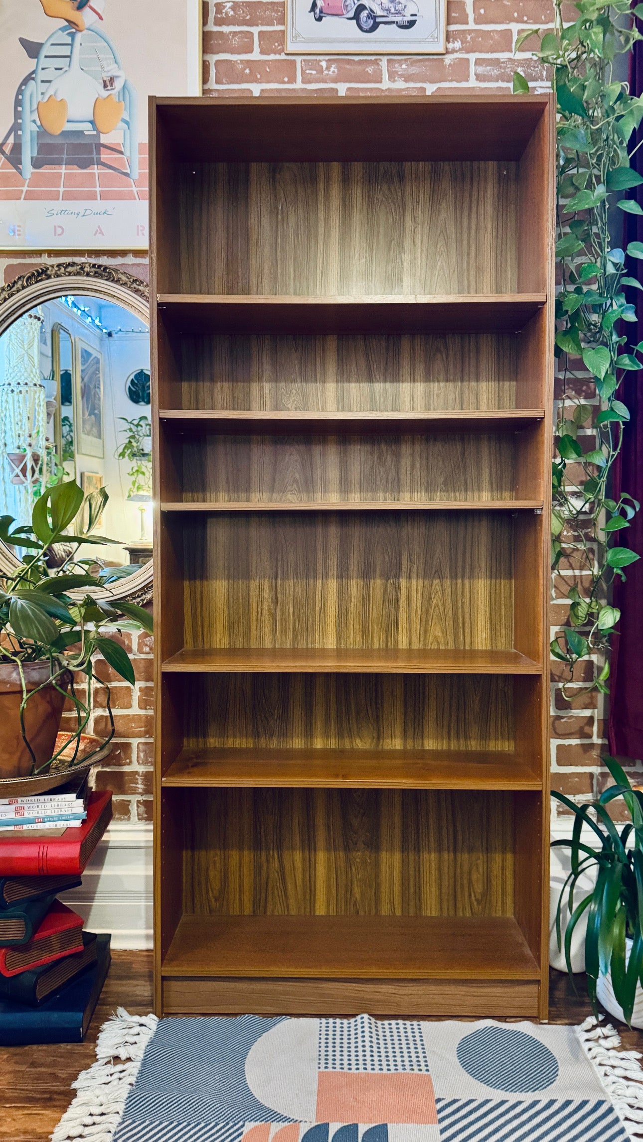 Vintage Teak Adjustable Bookshelf