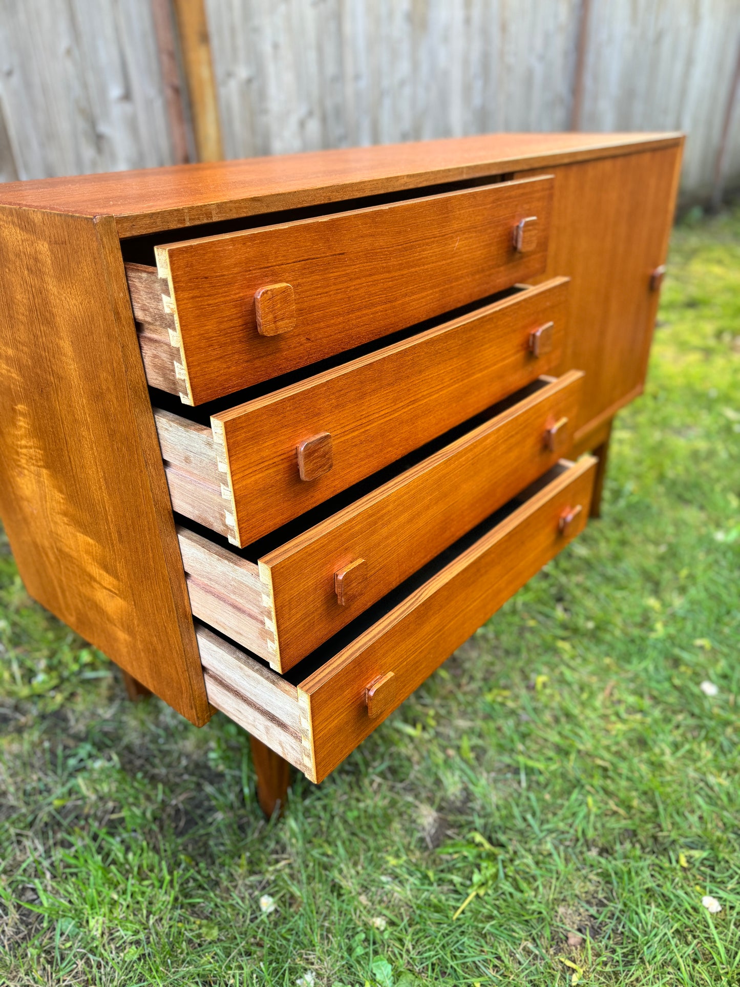 Vintage Domino Mobler Compact Teak Credenza