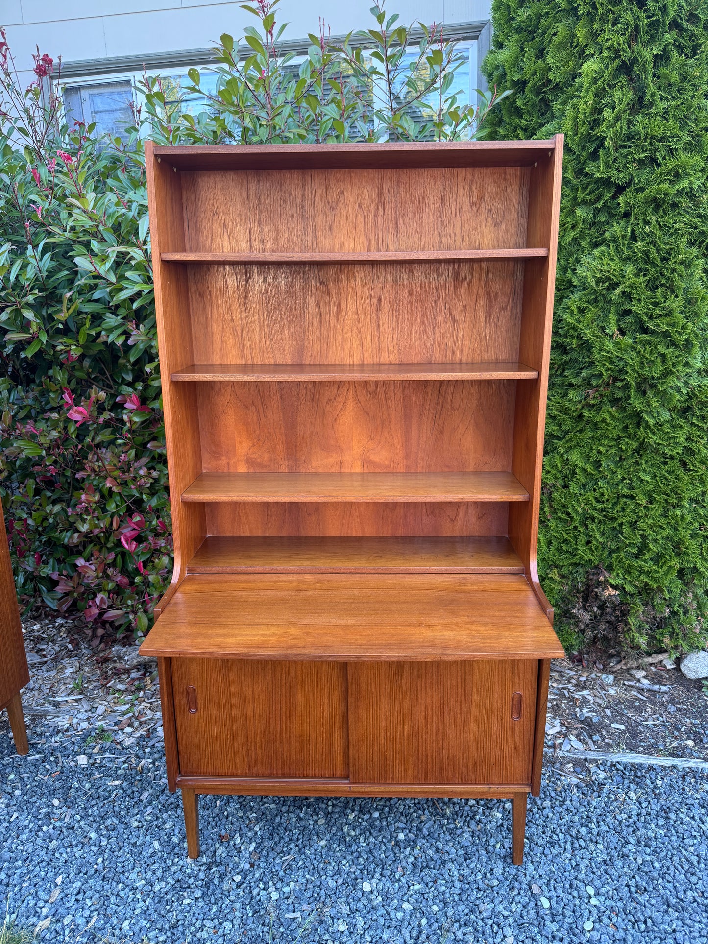 Vintage Danish Teak Cabinet Desk & Bookshelf