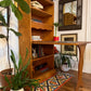 Vintage Solid Wood Bookshelf & Folding Table