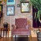 Vintage Pink Velvet Armchair