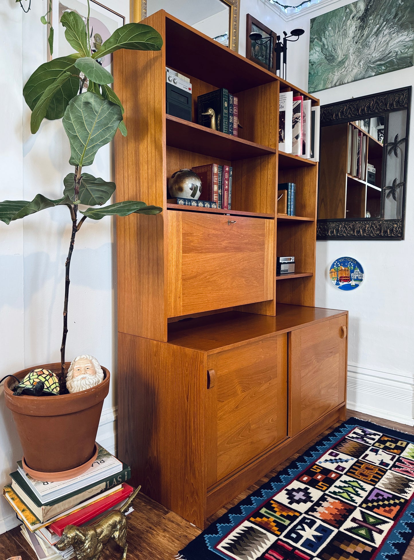 Vintage Domino Mobler Danish Teak Bookcase & Cabinet