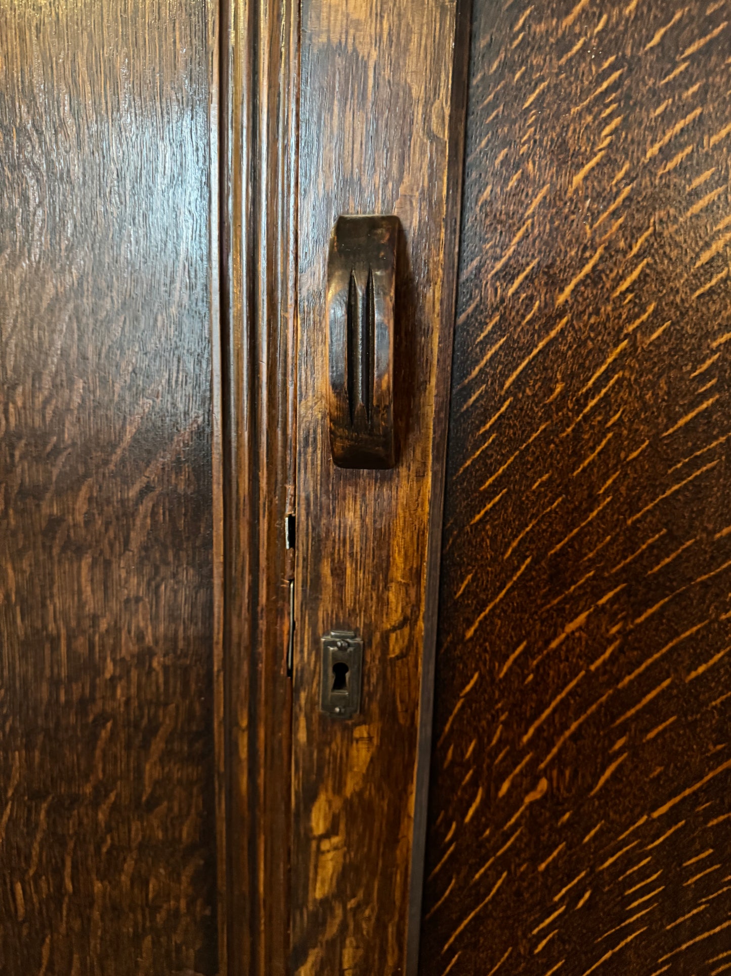Vintage Arts & Crafts Solid Oak Armoire