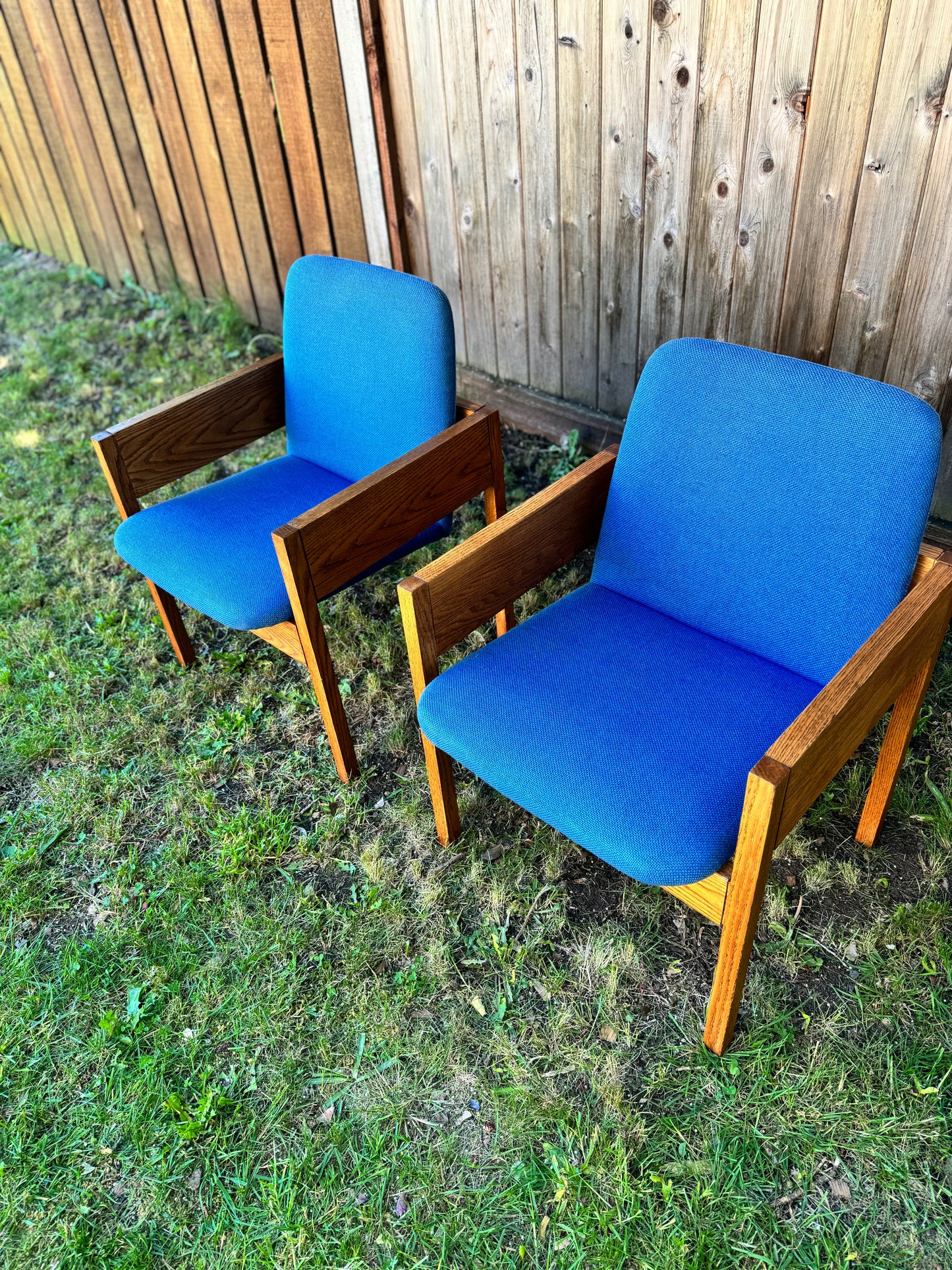 Vintage 60s Oak Armchairs