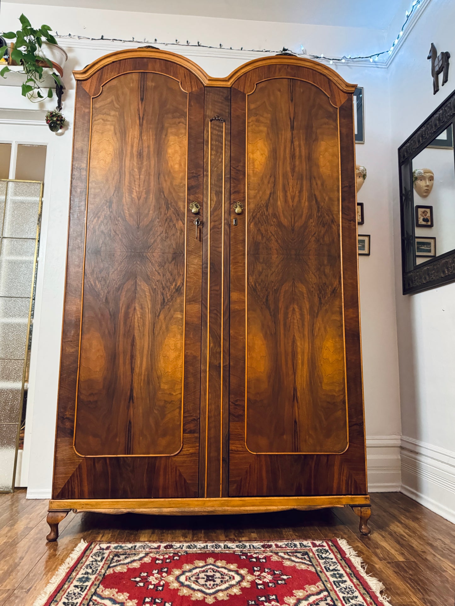 Restored Walnut Wood Armoire
