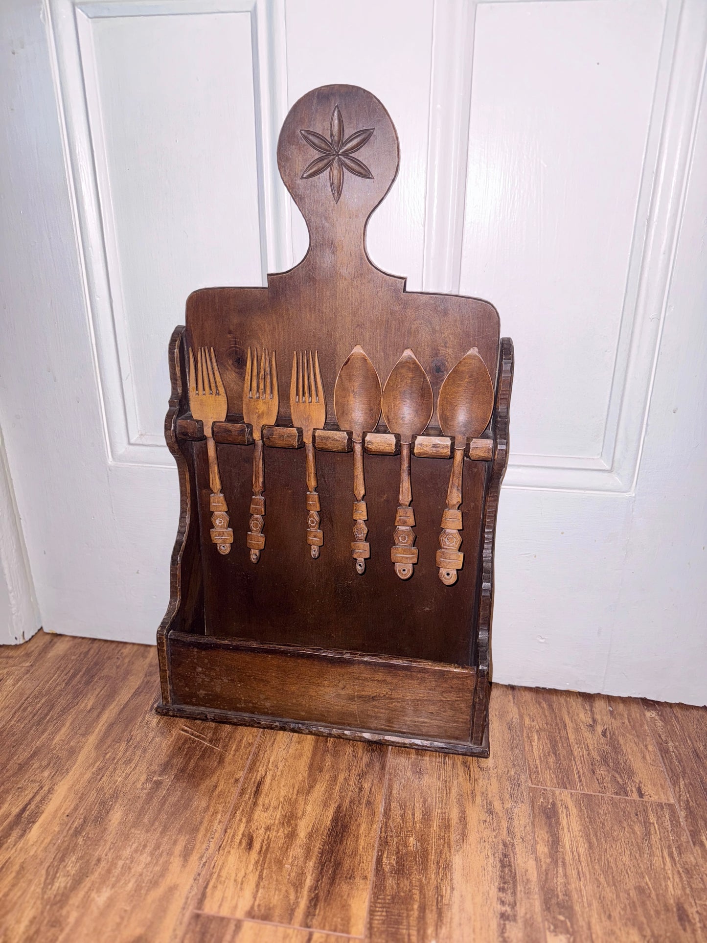 Vintage Solid Wood Cutlery Rack