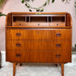The Bergstrom Teak Roll Top Desk