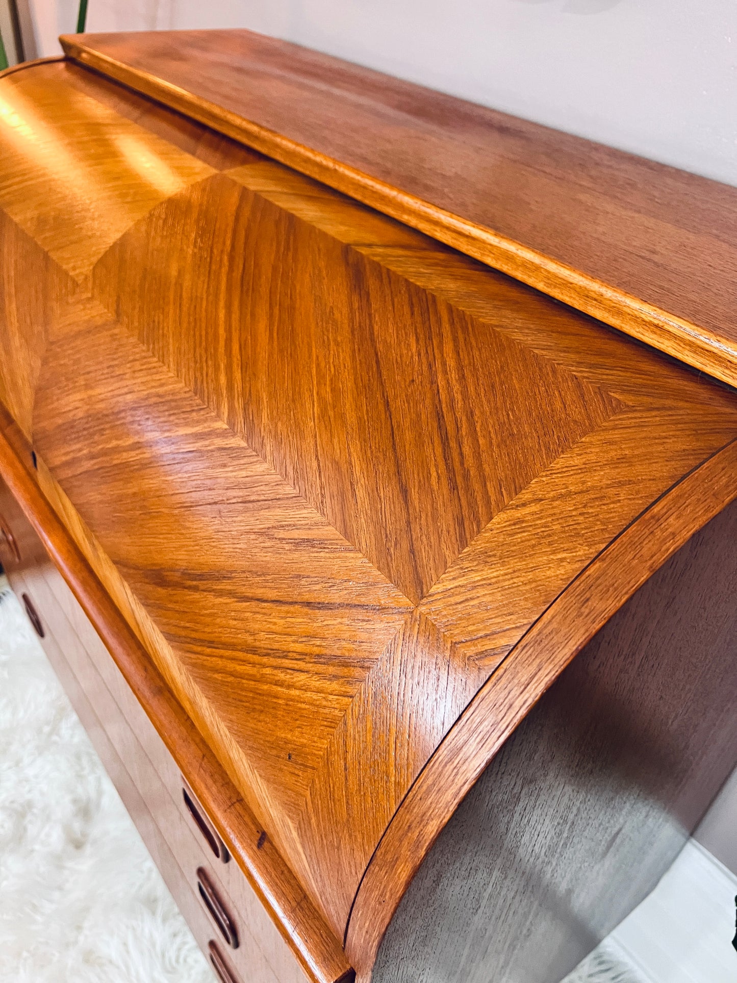 The Bergstrom Teak Roll Top Desk